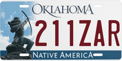 OK license plate 211ZAR