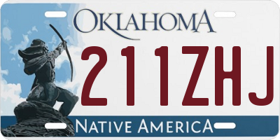 OK license plate 211ZHJ