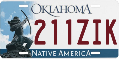 OK license plate 211ZIK
