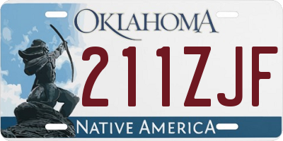 OK license plate 211ZJF