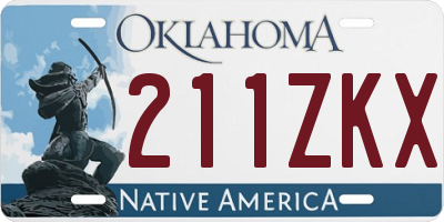 OK license plate 211ZKX