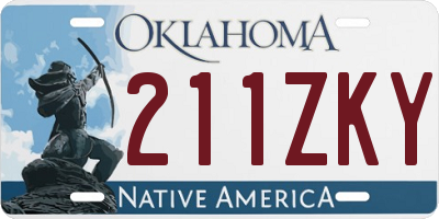 OK license plate 211ZKY