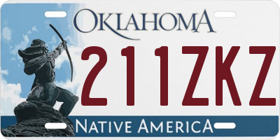 OK license plate 211ZKZ