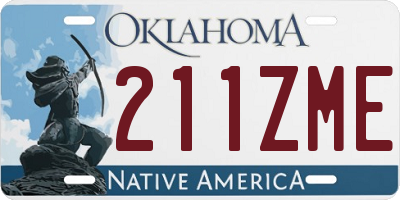 OK license plate 211ZME