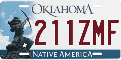 OK license plate 211ZMF