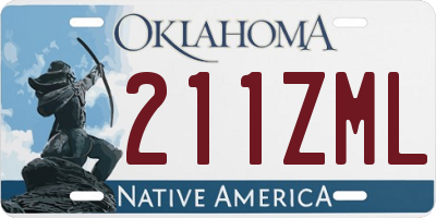 OK license plate 211ZML