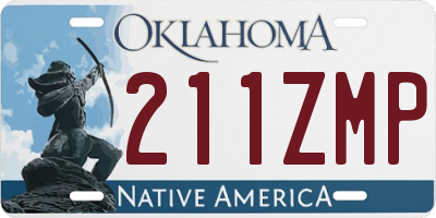 OK license plate 211ZMP