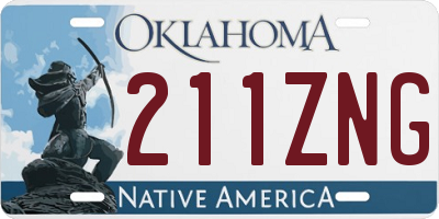 OK license plate 211ZNG