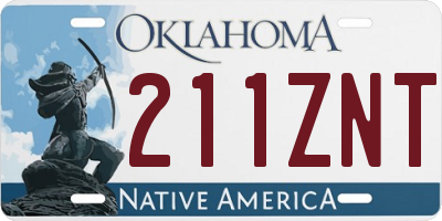 OK license plate 211ZNT