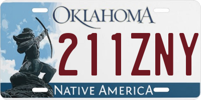 OK license plate 211ZNY