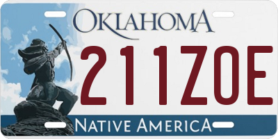 OK license plate 211ZOE