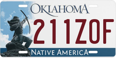 OK license plate 211ZOF