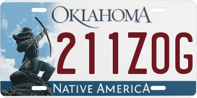 OK license plate 211ZOG