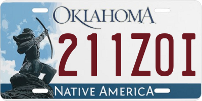 OK license plate 211ZOI