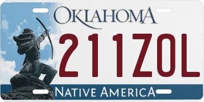 OK license plate 211ZOL