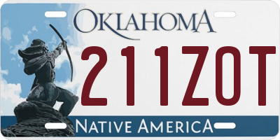 OK license plate 211ZOT