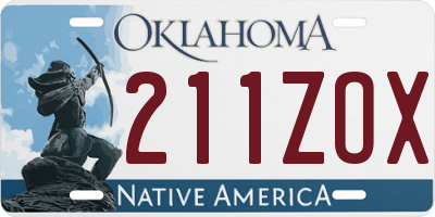 OK license plate 211ZOX