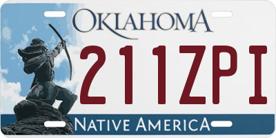 OK license plate 211ZPI