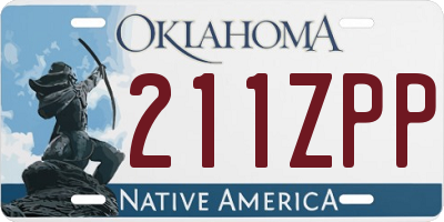 OK license plate 211ZPP