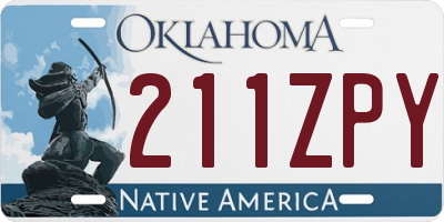 OK license plate 211ZPY