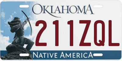 OK license plate 211ZQL