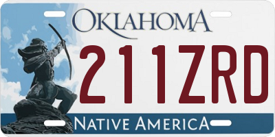 OK license plate 211ZRD