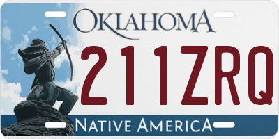 OK license plate 211ZRQ