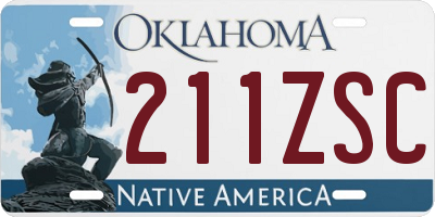 OK license plate 211ZSC