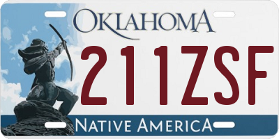 OK license plate 211ZSF