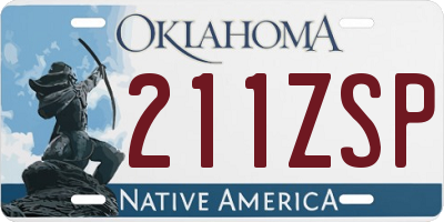 OK license plate 211ZSP