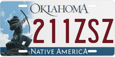 OK license plate 211ZSZ