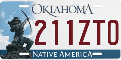 OK license plate 211ZTO