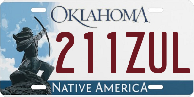 OK license plate 211ZUL