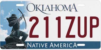 OK license plate 211ZUP