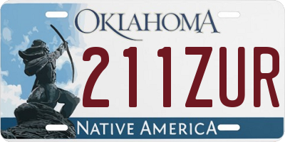 OK license plate 211ZUR