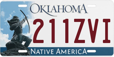 OK license plate 211ZVI