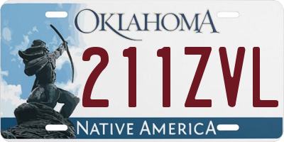 OK license plate 211ZVL