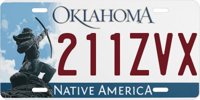 OK license plate 211ZVX