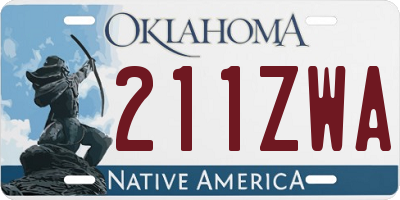 OK license plate 211ZWA