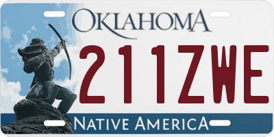 OK license plate 211ZWE