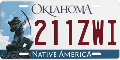 OK license plate 211ZWI