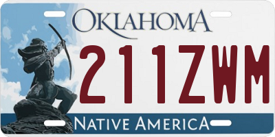 OK license plate 211ZWM
