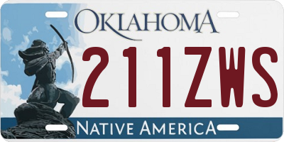 OK license plate 211ZWS