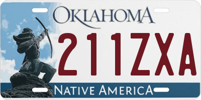 OK license plate 211ZXA