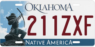 OK license plate 211ZXF