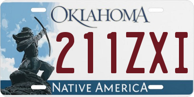 OK license plate 211ZXI