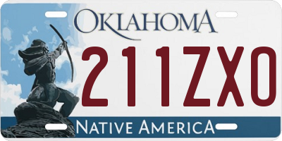 OK license plate 211ZXO