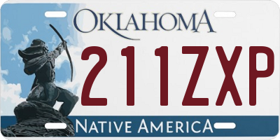 OK license plate 211ZXP