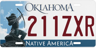 OK license plate 211ZXR