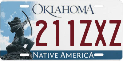 OK license plate 211ZXZ